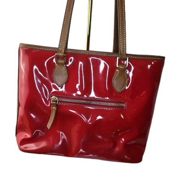 Dooney & Bourke Red Patent Leather Tote Satchel Purse Handbag - Picture 2 of 16